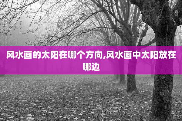 风水画的太阳在哪个方向,风水画中太阳放在哪边