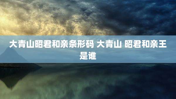 大青山昭君和亲条形码 大青山 昭君和亲王是谁