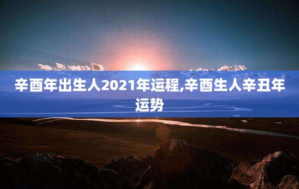 辛酉年出生人2021年运程,辛酉生人辛丑年运势