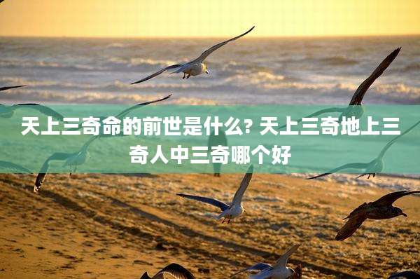 天上三奇命的前世是什么? 天上三奇地上三奇人中三奇哪个好