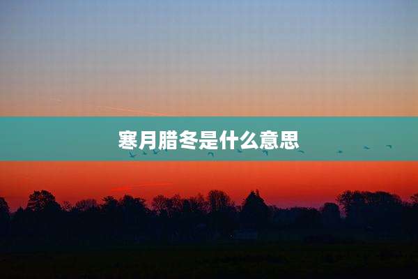 寒月腊冬是什么意思
