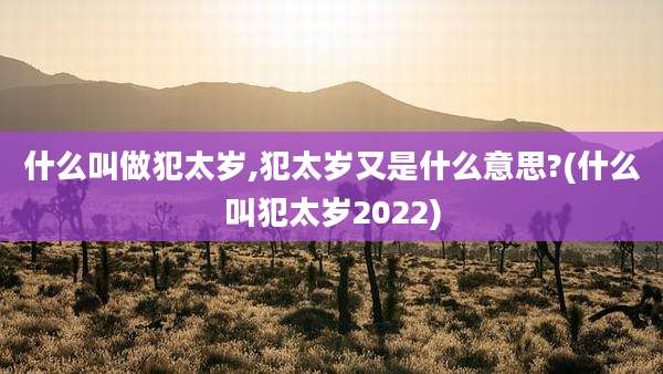 什么叫做犯太岁,犯太岁又是什么意思?(什么叫犯太岁2022)