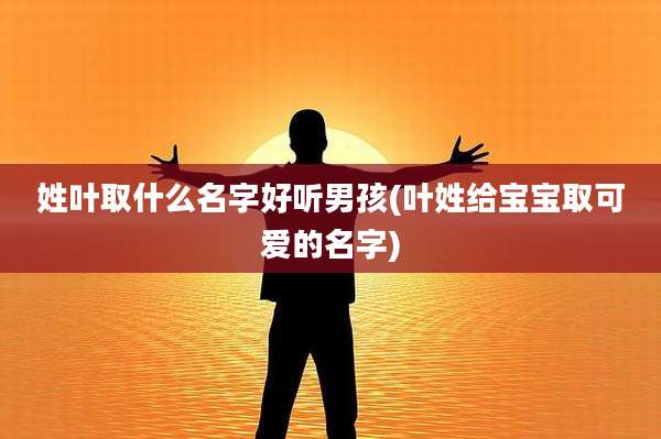 姓叶取什么名字好听男孩(叶姓给宝宝取可爱的名字)