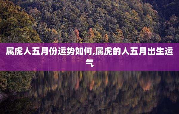 属虎人五月份运势如何,属虎的人五月出生运气
