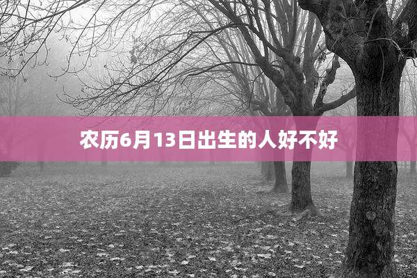 农历6月13日出生的人好不好