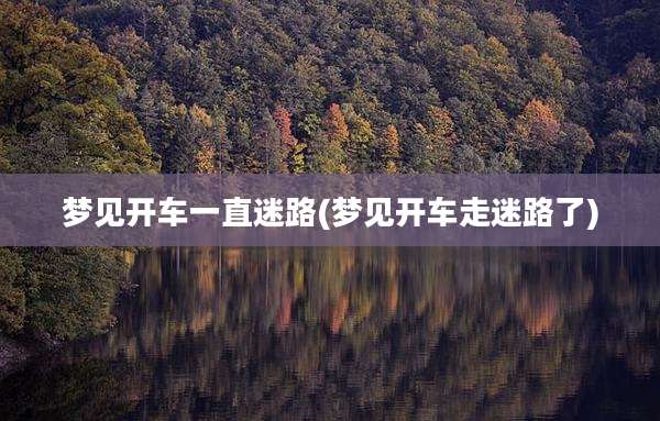 梦见开车一直迷路(梦见开车走迷路了)