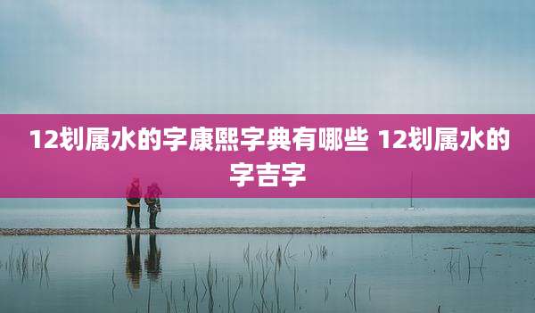 12划属水的字康熙字典有哪些 12划属水的字吉字