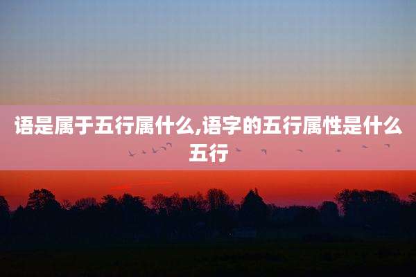 语是属于五行属什么,语字的五行属性是什么五行