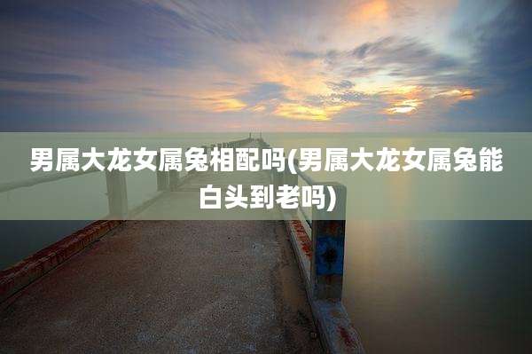 男属大龙女属兔相配吗(男属大龙女属兔能白头到老吗)