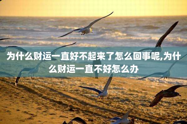 为什么财运一直好不起来了怎么回事呢,为什么财运一直不好怎么办