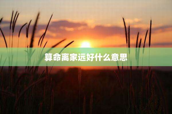 算命离家远好什么意思