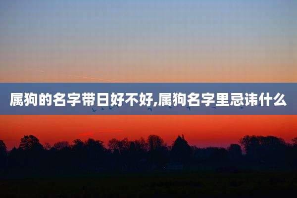 属狗的名字带日好不好,属狗名字里忌讳什么