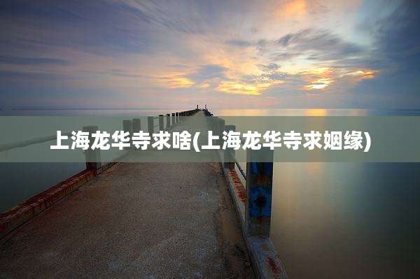 上海龙华寺求啥(上海龙华寺求姻缘)