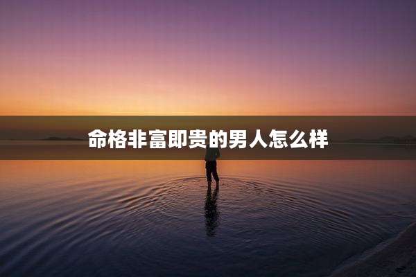 命格非富即贵的男人怎么样