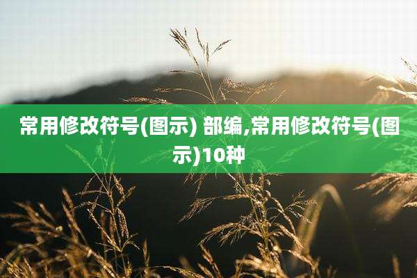 常用修改符号(图示) 部编,常用修改符号(图示)10种