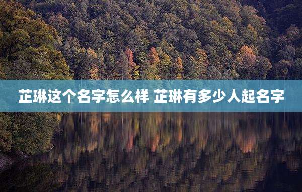 芷琳这个名字怎么样 芷琳有多少人起名字