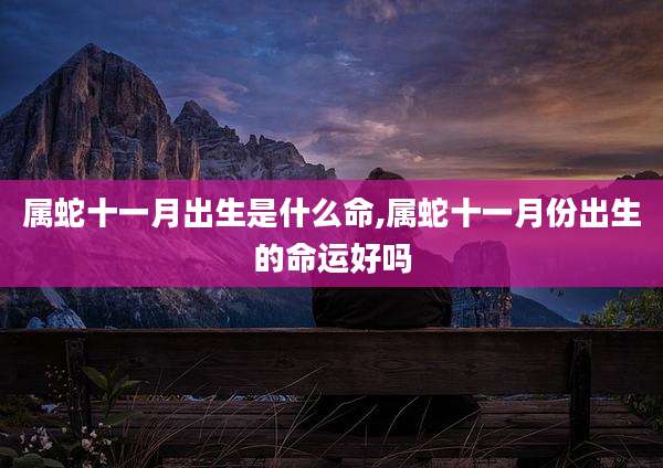 属蛇十一月出生是什么命,属蛇十一月份出生的命运好吗