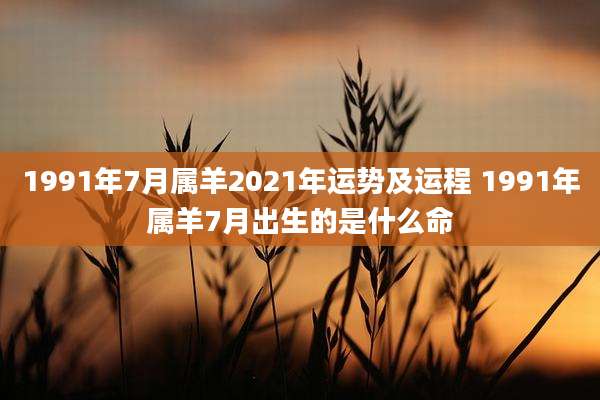 1991年7月属羊2021年运势及运程 1991年属羊7月出生的是什么命