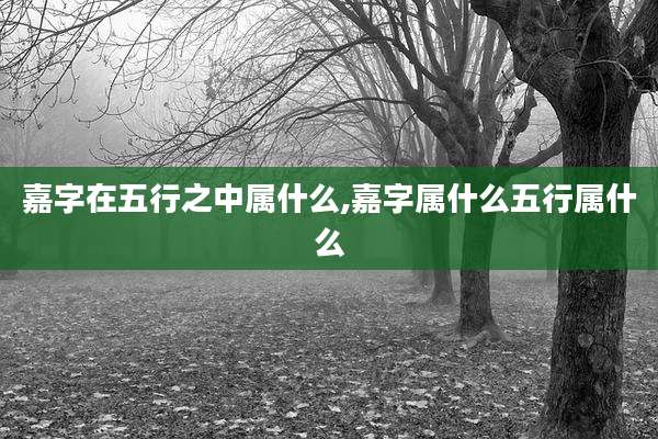 嘉字在五行之中属什么,嘉字属什么五行属什么