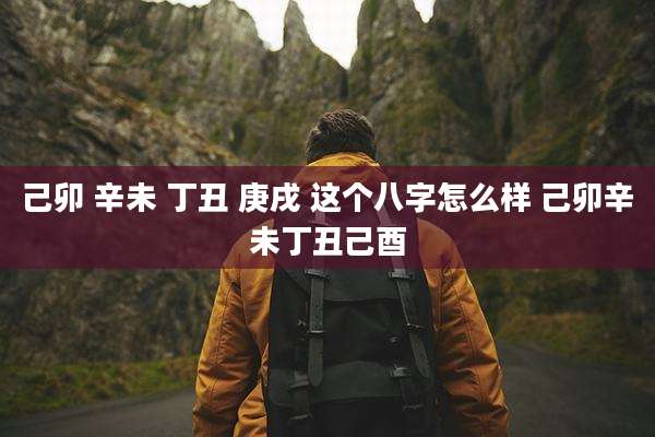 己卯 辛未 丁丑 庚戌 这个八字怎么样 己卯辛未丁丑己酉