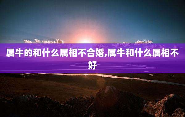 属牛的和什么属相不合婚,属牛和什么属相不好