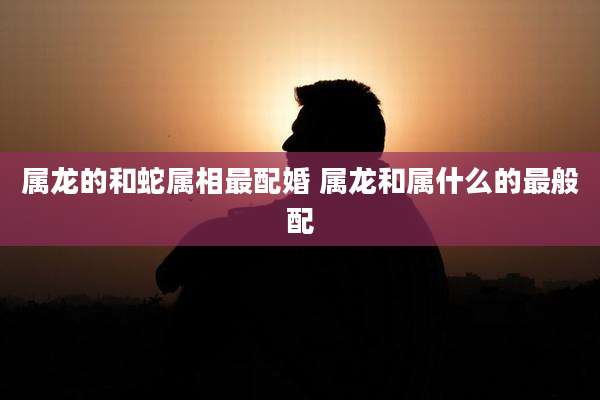 属龙的和蛇属相最配婚 属龙和属什么的最般配