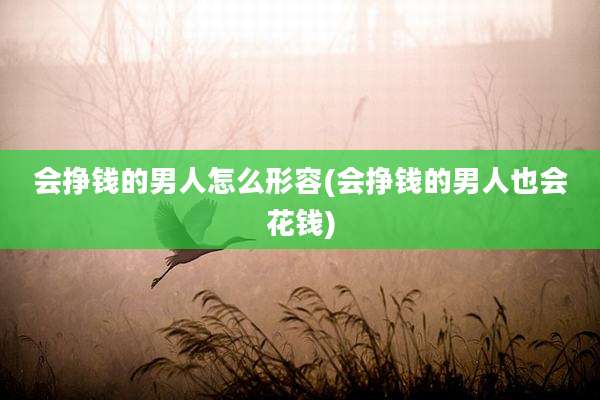 会挣钱的男人怎么形容(会挣钱的男人也会花钱)