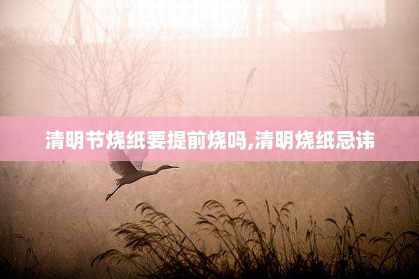 清明节烧纸要提前烧吗,清明烧纸忌讳