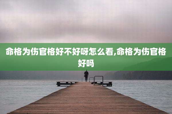 命格为伤官格好不好呀怎么看,命格为伤官格好吗