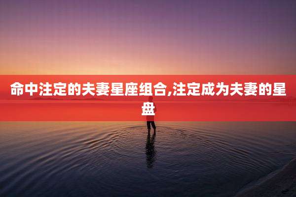 命中注定的夫妻星座组合,注定成为夫妻的星盘