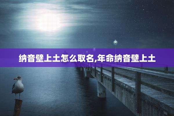 纳音壁上土怎么取名,年命纳音壁上土