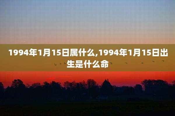 1994年1月15日属什么,1994年1月15日出生是什么命