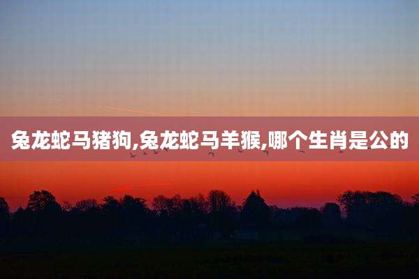 兔龙蛇马猪狗,兔龙蛇马羊猴,哪个生肖是公的