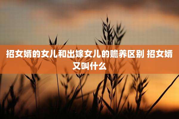 招女婿的女儿和出嫁女儿的赡养区别 招女婿又叫什么