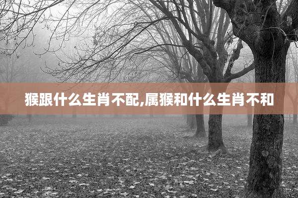 猴跟什么生肖不配,属猴和什么生肖不和