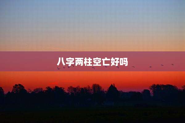 八字两柱空亡好吗