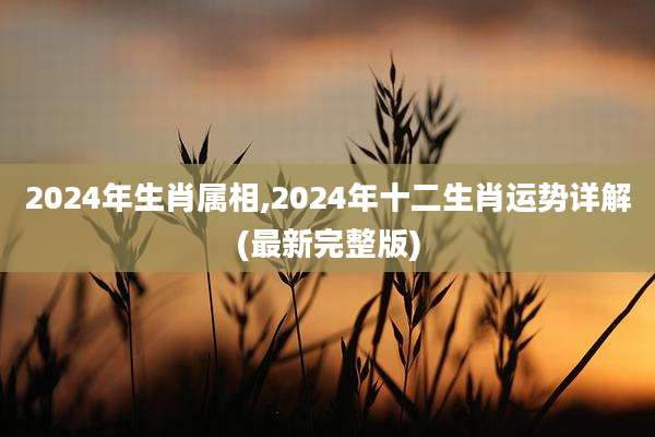 2024年生肖属相,2024年十二生肖运势详解(最新完整版)