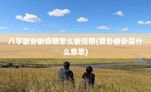八字断卦断应期怎么断应期(算卦断卦是什么意思)