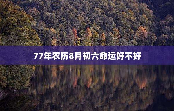 77年农历8月初六命运好不好