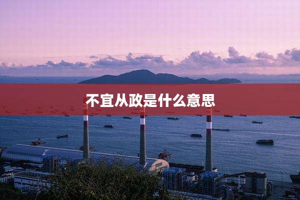 不宜从政是什么意思