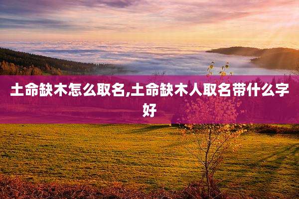 土命缺木怎么取名,土命缺木人取名带什么字好