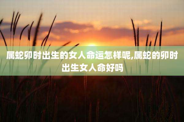 属蛇卯时出生的女人命运怎样呢,属蛇的卯时出生女人命好吗