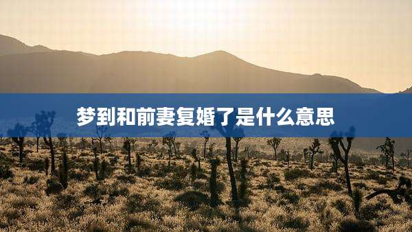 梦到和前妻复婚了是什么意思