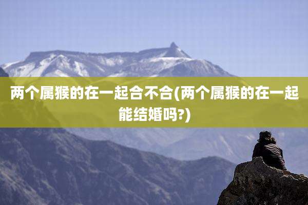 两个属猴的在一起合不合(两个属猴的在一起能结婚吗?)