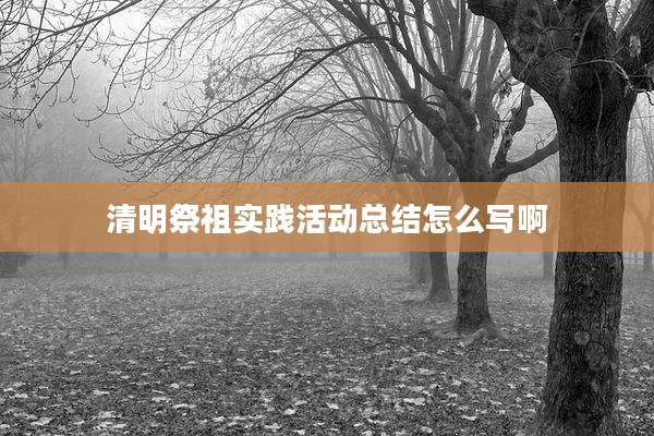 清明祭祖实践活动总结怎么写啊