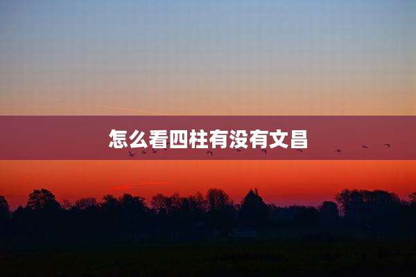 怎么看四柱有没有文昌