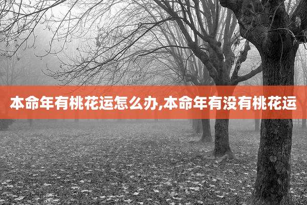 本命年有桃花运怎么办,本命年有没有桃花运