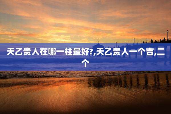 天乙贵人在哪一柱最好?,天乙贵人一个吉,二个