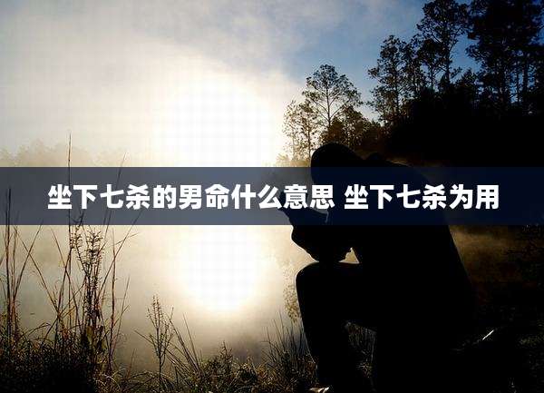 坐下七杀的男命什么意思 坐下七杀为用