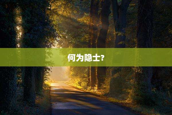 何为隐士?
